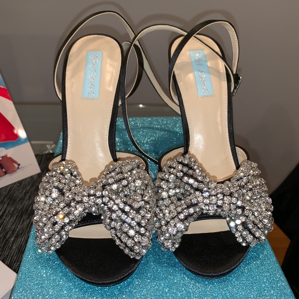 Betsey Johnson Black Satin Heels